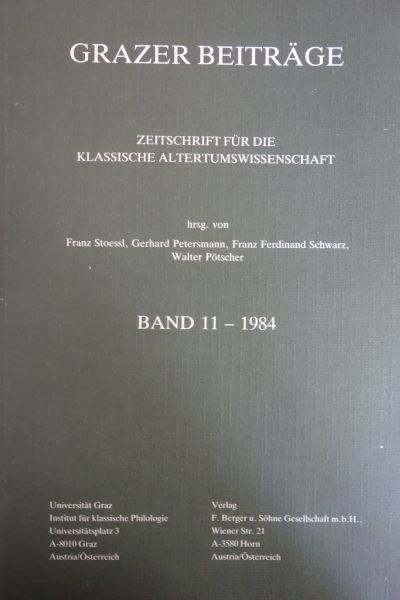 Grazer Beiträge Band 11/1984