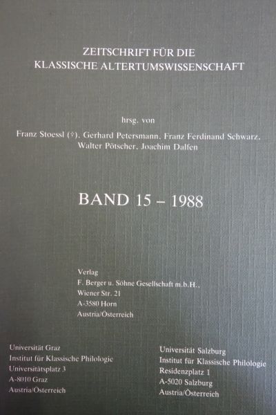Grazer Beiträge Band 15/1988