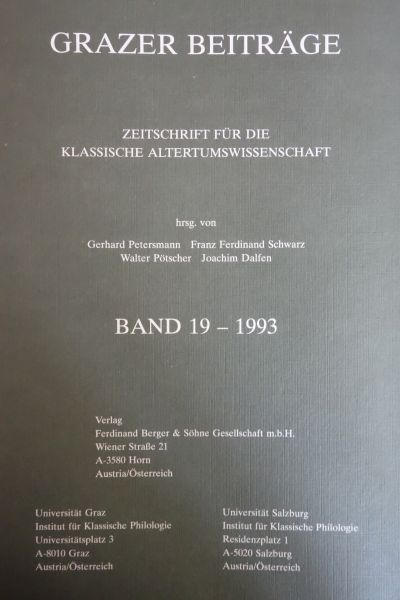 Grazer Beiträge Band 19/1993