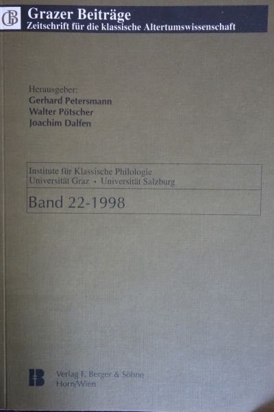 Grazer Beiträge Band 22/1998