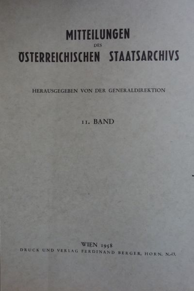 Mitteilungen des Österreichischen Staatsarchivs