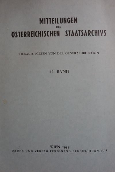 Mitteilungen des Österreichischen Staatsarchivs