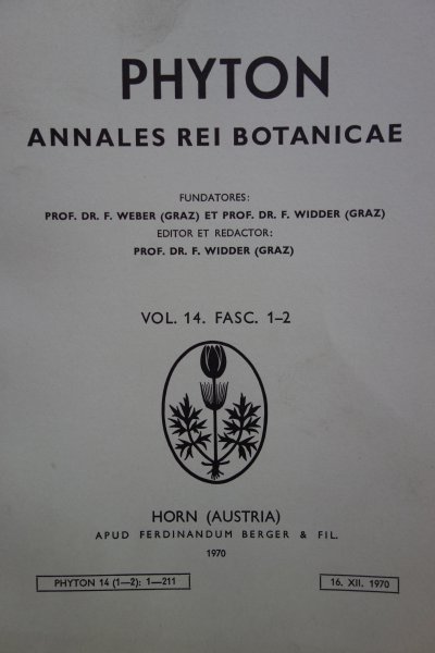 Phyton Vol. 14/Fasc. 1-2/1970