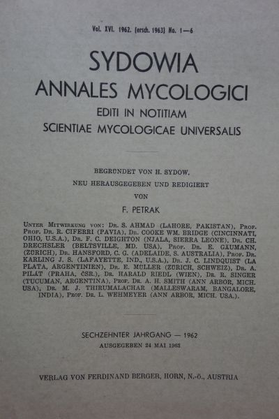Sydowia Vol. XV/1961
