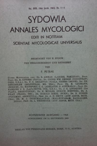 Sydowia Vol. XVIII/1964