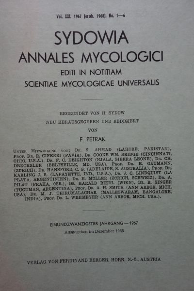 Sydowia Vol. XXI/1967