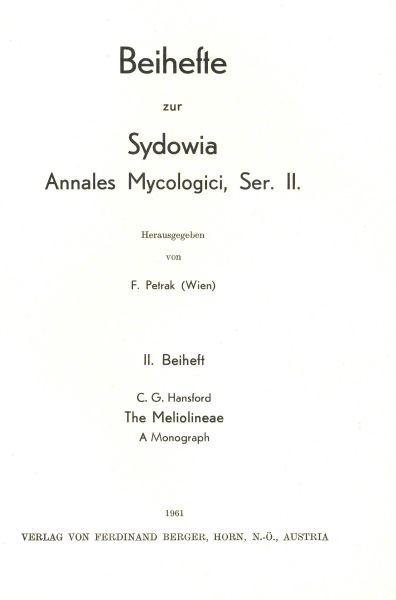 Sydowia Beiheft 2/1961