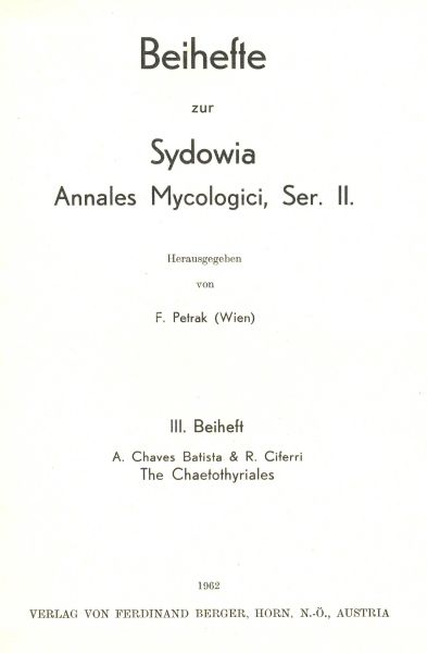 Sydowia Beiheft 3/1962