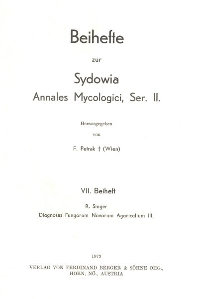 Sydowia Beiheft 7/1974