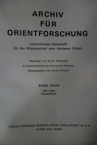 Archiv für Orientforschung