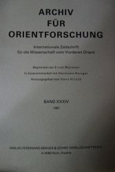 Archiv für Orientforschung Band 34/1987