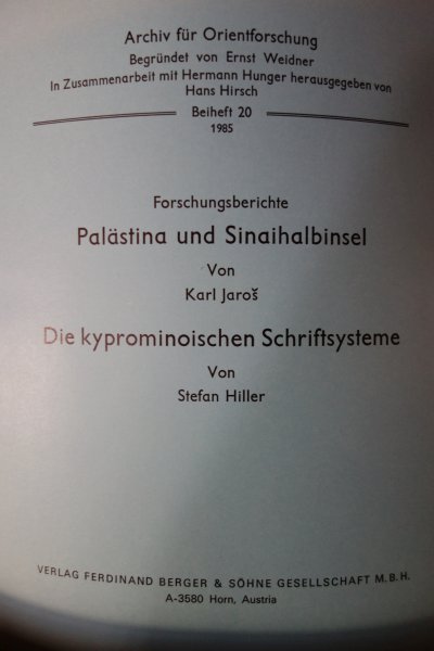 Archiv für Orientforschung Beiheft 20/1985